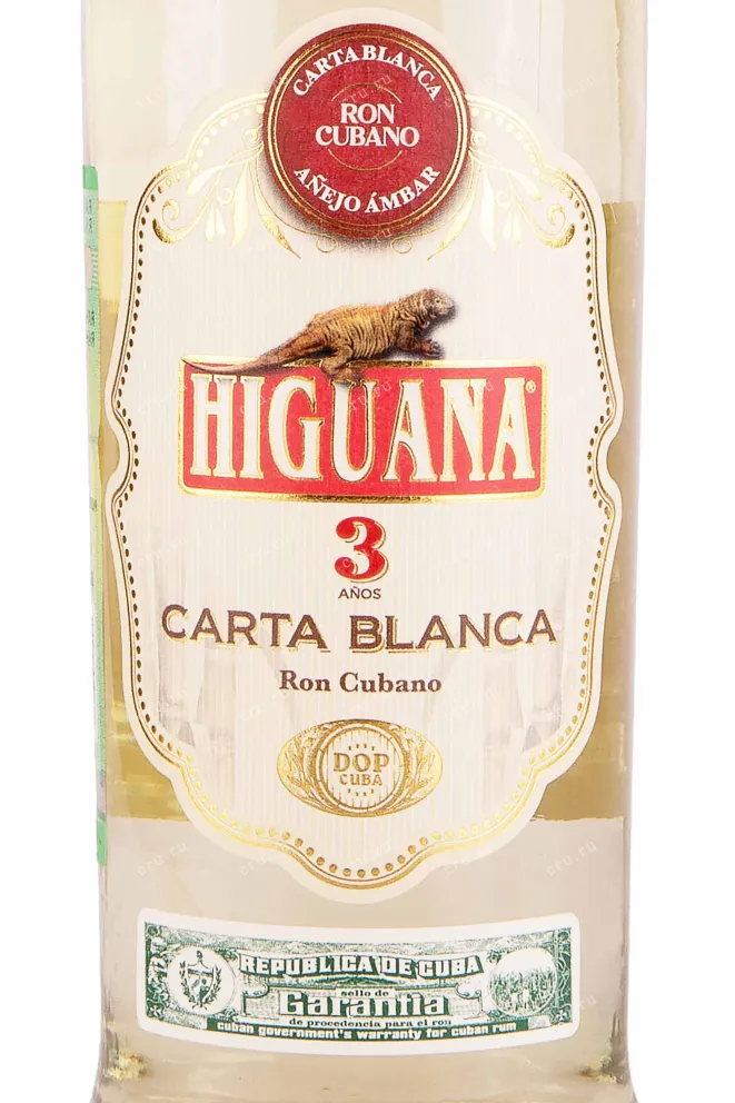 Этикетка Higuana Carta Blanca 3 Anos 0.7 л