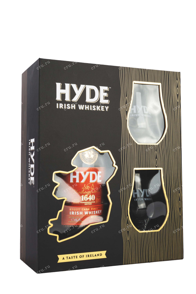 Подарочная коробка Hyde №8 Stout Cask Finish in giftset with 2 glasses 0.7 л