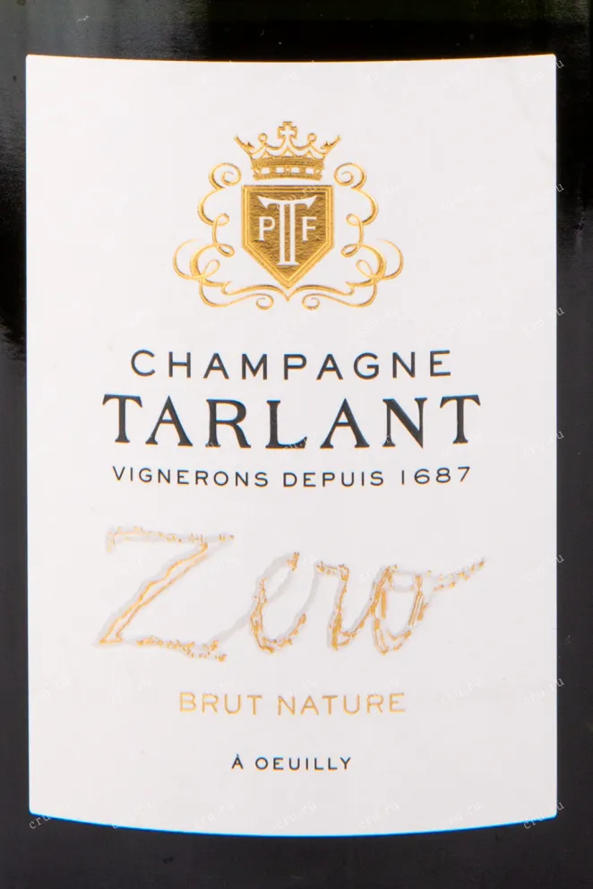 Этикетка игристого вина Tarlant Zero Brut Nature 0.75 л