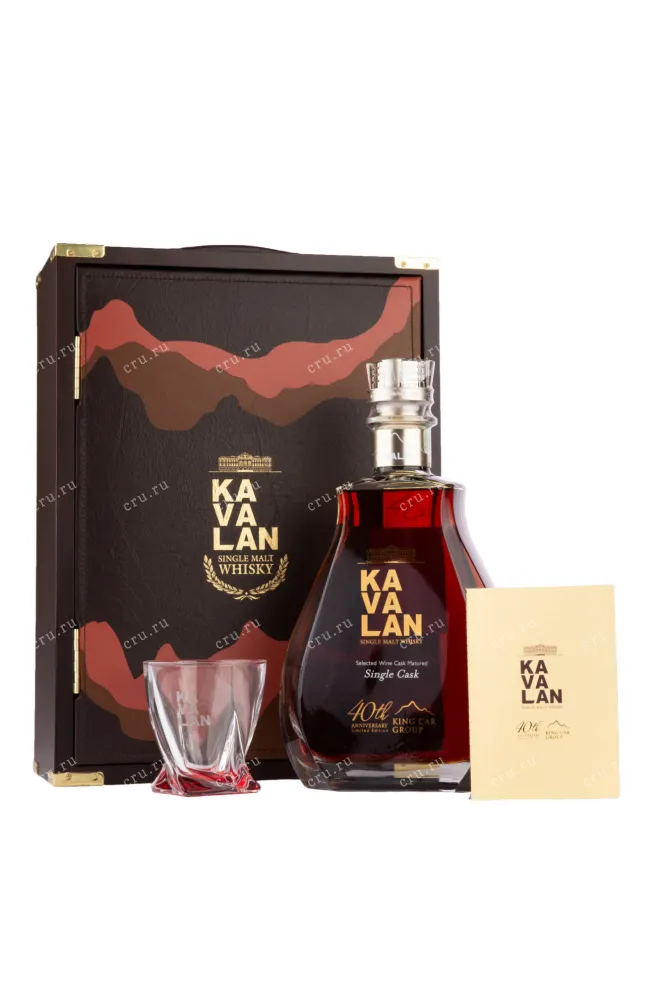 Виски Kavalan 40 Anniversary gift set with glass  1.5 л