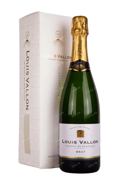 Игристое вино Louis Vallon Cremant de Bordeaux in gift box 2021 0.75 л