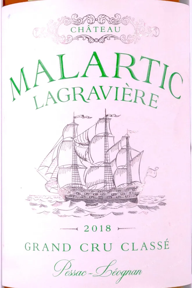 Этикетка Chateau Malartic Lagraviere Pessac Leognan Blanc 2018 0.75 л