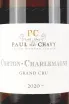 Этикетка Paul Chavy Corton-Charlemagne Grand Cru 0.75 л