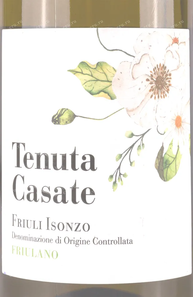 Этикетка Sauvignon Tenuta Casate Friuli Isonzo 2022 0.75 л