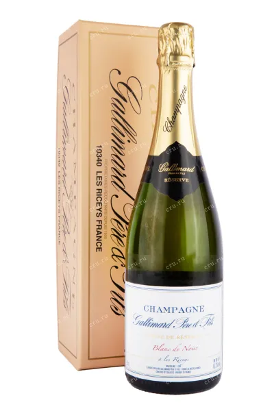 Шампанское Gallimard Pere et Fils Cuvee de Reserve Blanc de Noirs Brut in gift box 2021 0.75 л