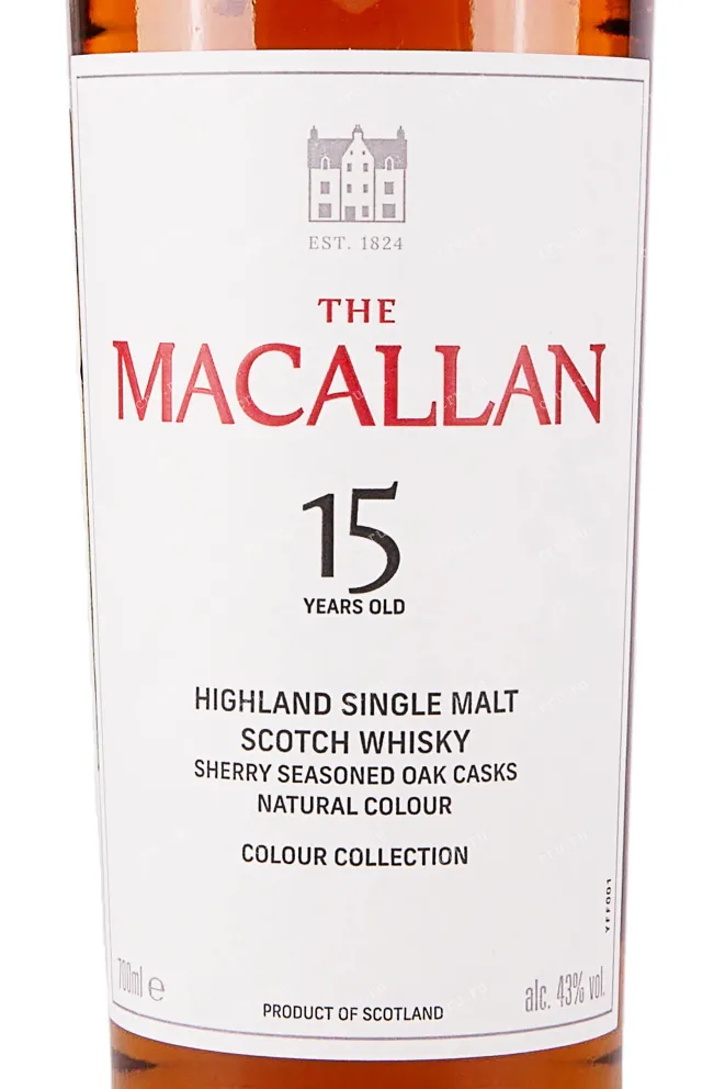 Этикетка Macallan Colour Collection 15 years old in gift box 0.7 л