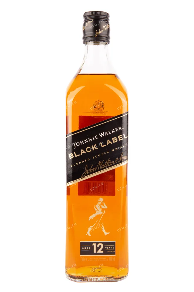 Виски Johnnie Walker Black Label 12 years in the gift box + 2 glass  0.7 л