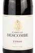 Этикетка Famille Descombe Syrah 2021 0.75 л