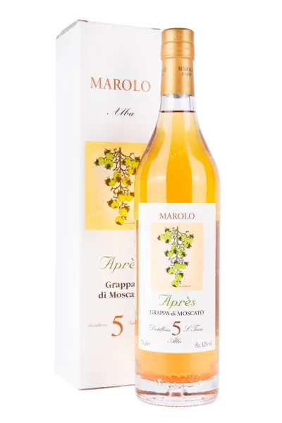 Граппа Marolo di Moscato Apres 5 with gift box  0.7 л