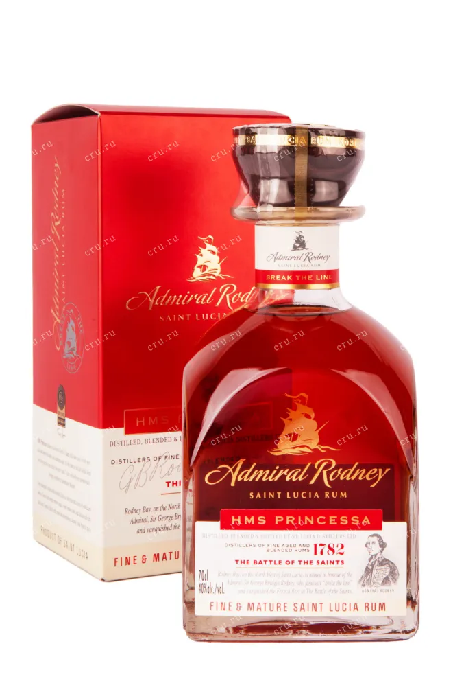 Ром Admiral Rodney Princessa with gift box  0.7 л