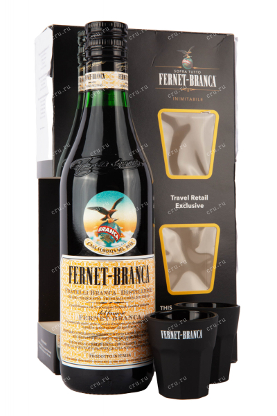 Биттер Fernet-Branca, gift box with 2 shots  0.5 л