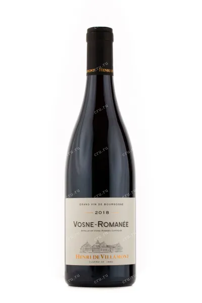 Вино Henri de Villamont Vosne-Romanee AOC 2018 0.75 л