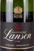 Этикетка Lanson Le Black Creation 257 2017 0.75 л