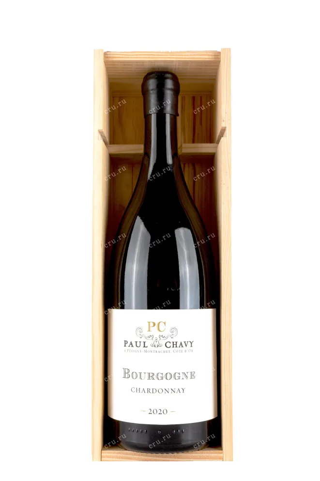 В деревянной коробке Paul Chavy Bourgogne Chardonnay wooden box 2020 1.5 л