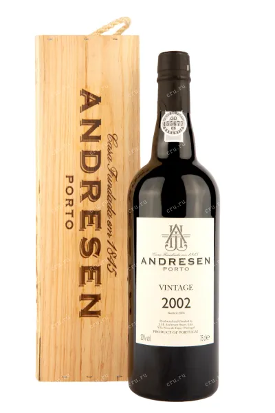 Портвейн Andresen Vintage in wooden box 2002 0.75 л