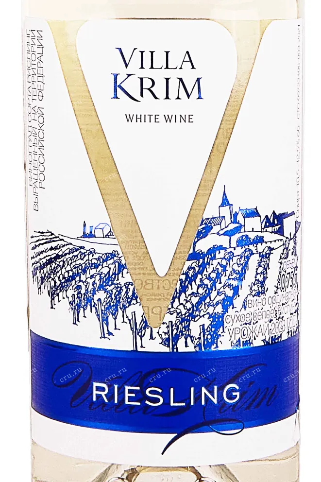 Этикетка Villa Krim Riesling 2023 0.75 л