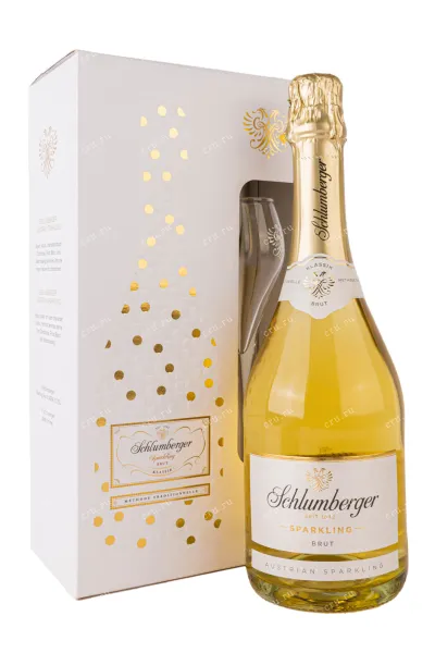 Игристое вино Schlumberger Sparkling Brut Klassik + glass 2018 0.75 л