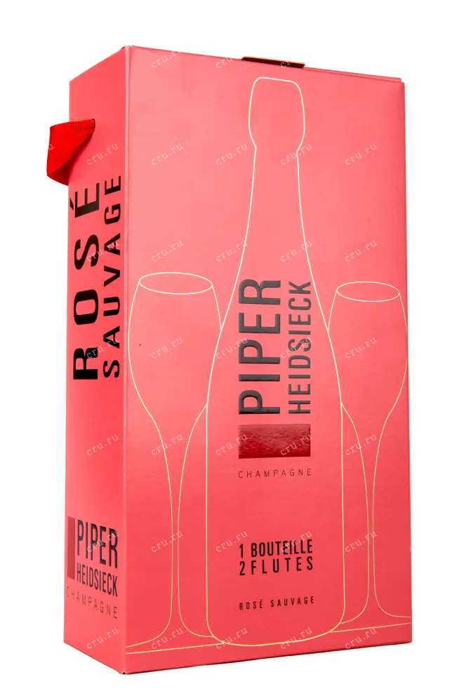 В подарочной коробке Piper-Heidsieck Rose Sauvage Champagne gift box + 2 glasses 0.75 л