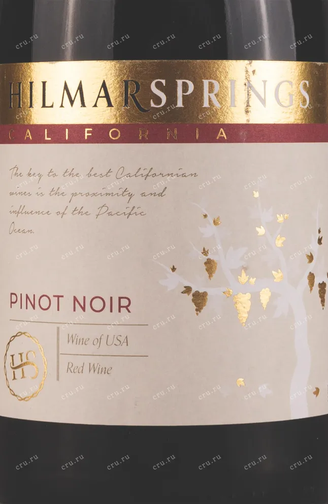 Этикетка Hilmar Springs Pinot Noir 0.75 л