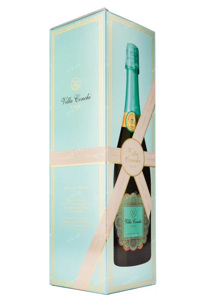 Подарочная коробка игристого вина Villa Conchi Cava Brut Seleccion with gift box 1.5 л