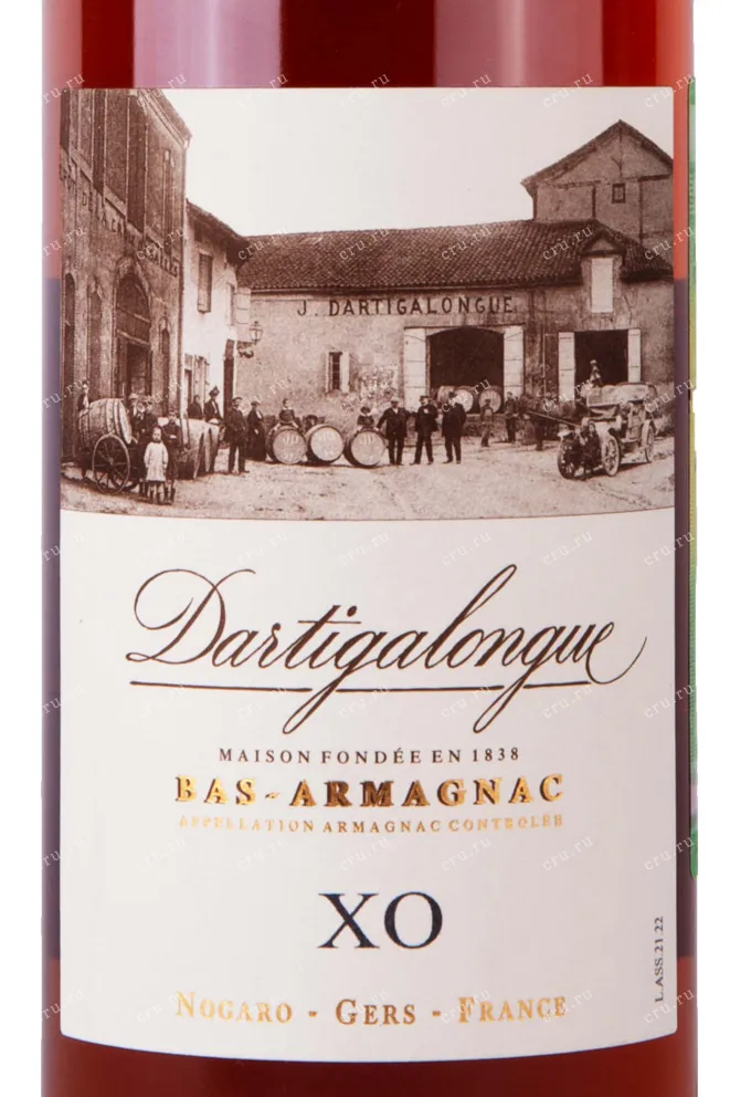 Этикетка Dartigalongue Bas Armagnac XO gift box 2009 0.7 л