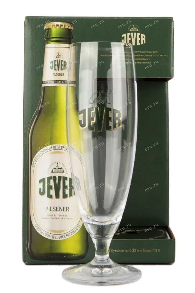 Пиво Jever Pilsener gift box with glass  0.33 л