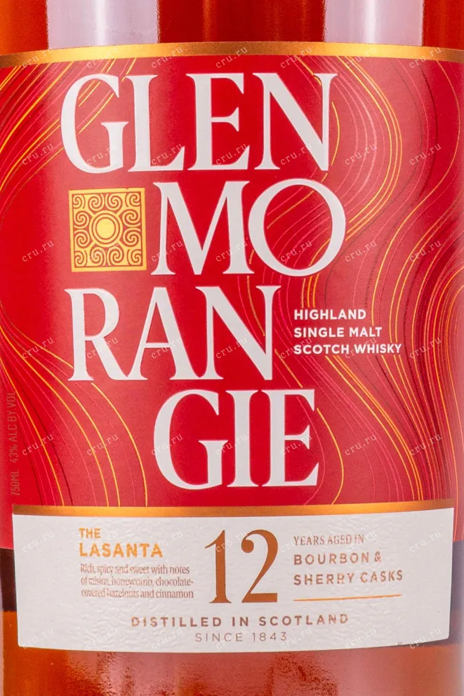 Этикетка Glenmorangie Lasanta 12 years 0.7 л