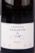 Этикетка Champagne Augustin Feu 2017 0.75 л