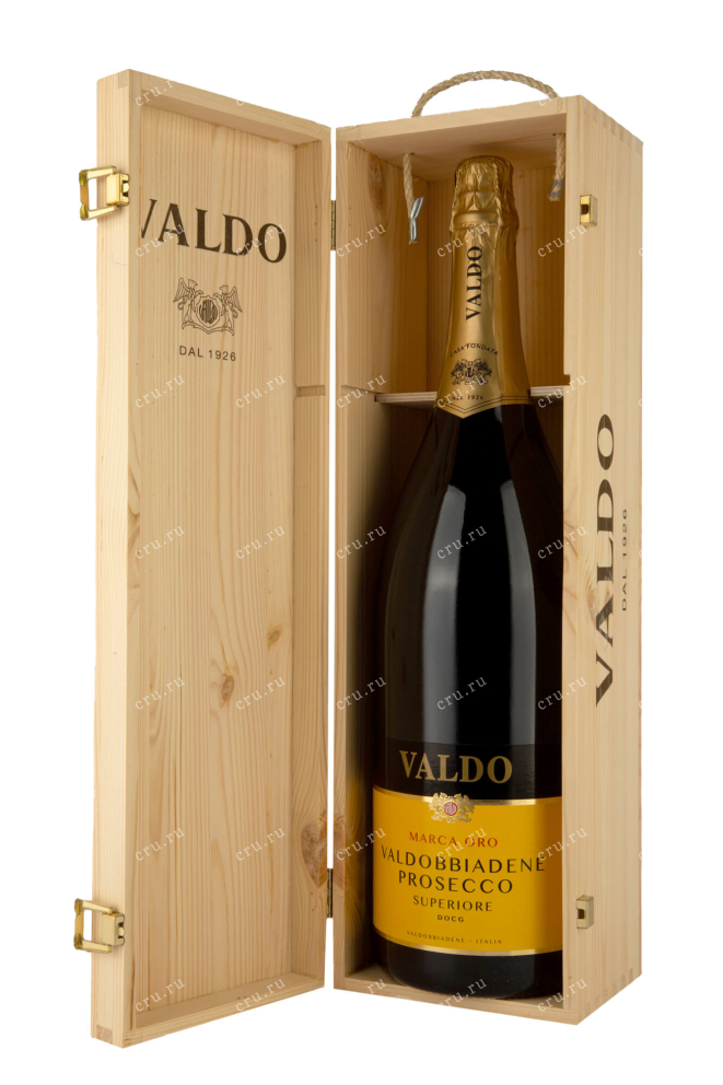 В деревянной коробке Prosecco Valdo Marca Oro Valdobbiadene Superiore DOCG 3 л