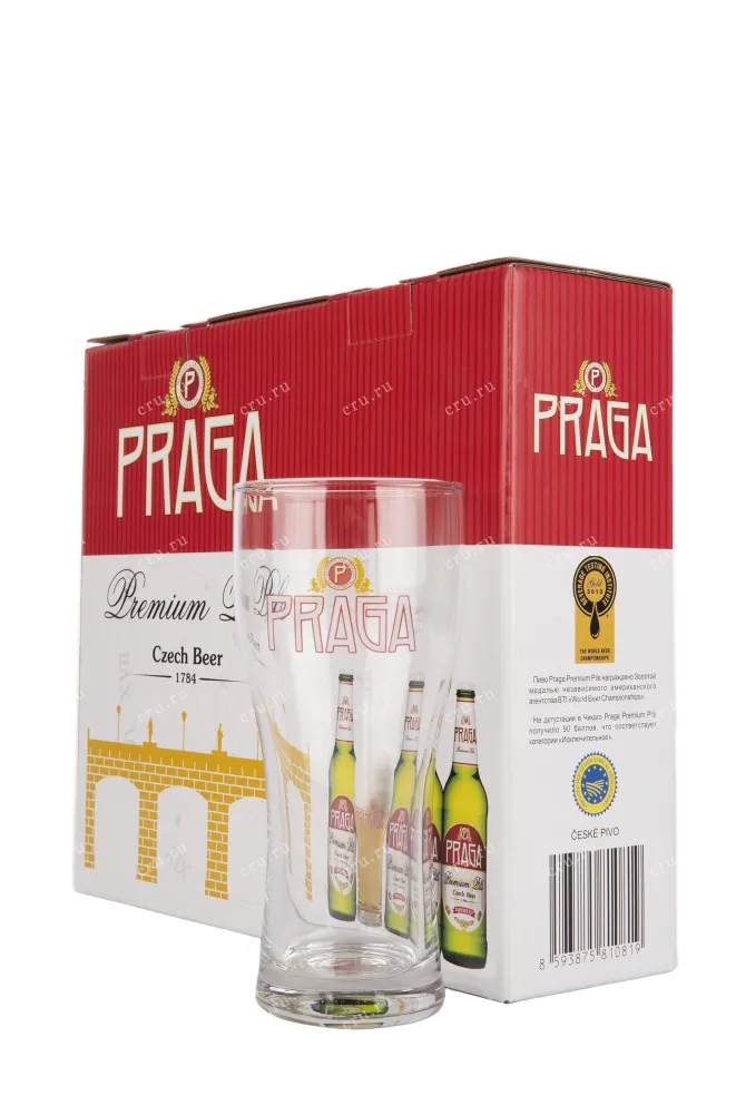 Пиво Praga Premium Pils set gift box & glass  0.5 л