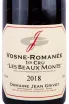 Этикетка Domaine Jean Grivot Vosne-Romanee 1er Cru Les Beaux Monts 2018 0.75 л