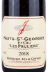 Этикетка Domaine Jean Grivot Nuits-St-Georges 1er Cru Les Pruliers 2018 0.75 л