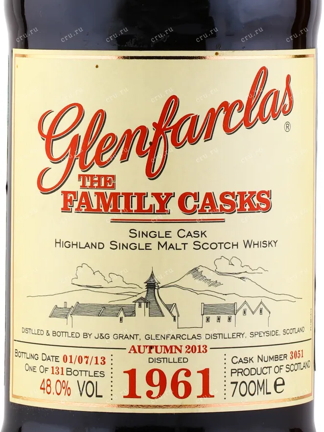 Виски Glenfarclas Family Cask 1961 0.7 л