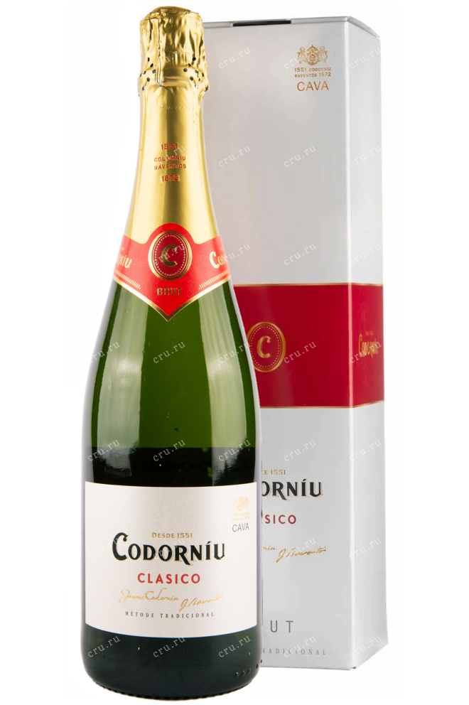 Игристое вино Codorniu Clasico Cava Brut gift box 2019 0.75 л