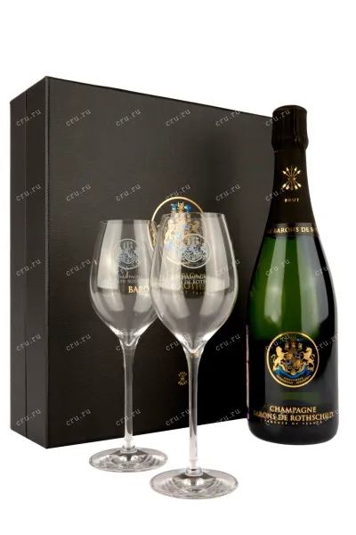 Шампанское Barons de Rothschild Brut in giftset with 2 glasses  0.75 л