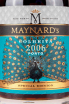 Этикетка Maynards Colheita Porto in tube 2006 0.5 л
