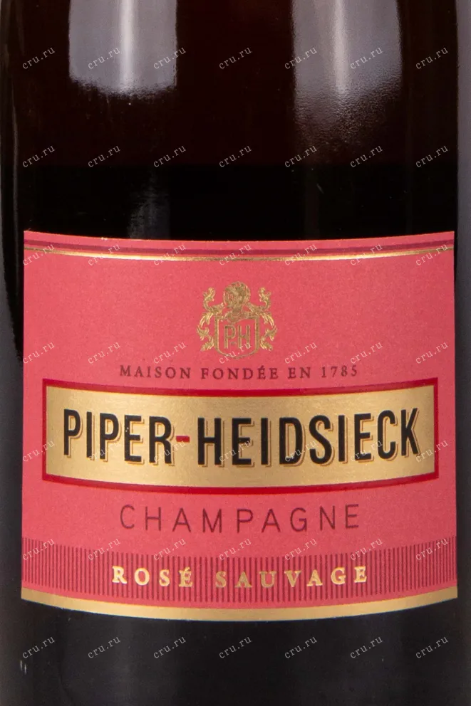 Этикетка Piper-Heidsieck Rose Sauvage Champagne gift box + 2 glasses 0.75 л