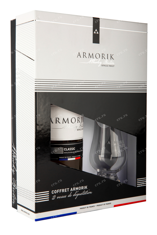 Подарочный набор с виски Armorik Classic 0,7 и 2 бокалами