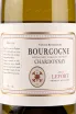 Этикетка вина Jean Lefort Bourgogne Chardonnay 0.375 л