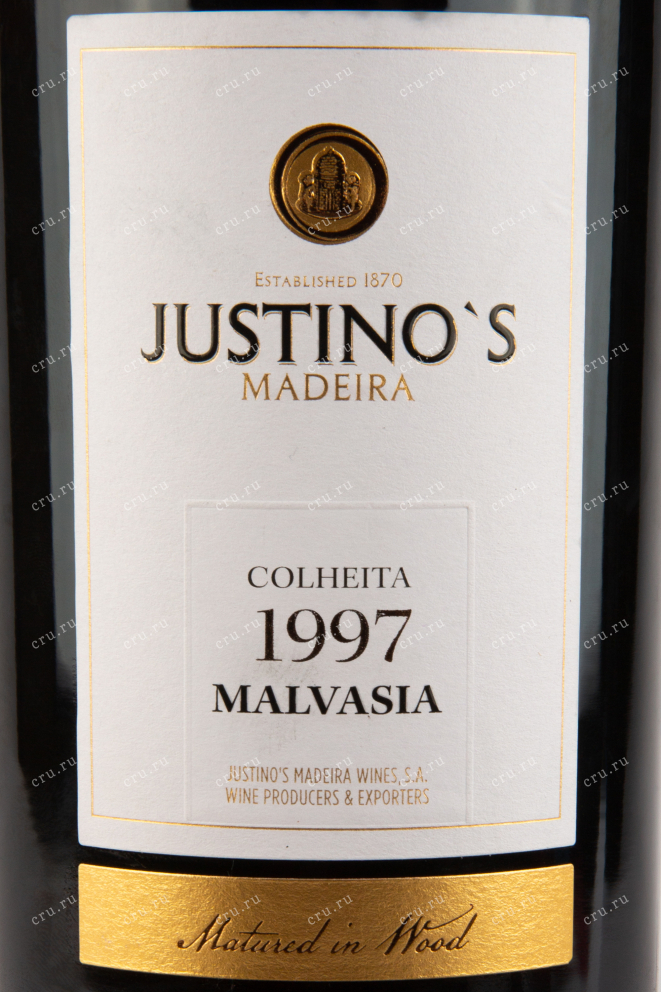 Этикетка мадейры Justinos Colheita Malvasia 0,75