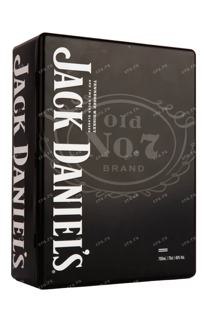 Виски Jack Daniels gift metal box with 2 glasses  0.7 л