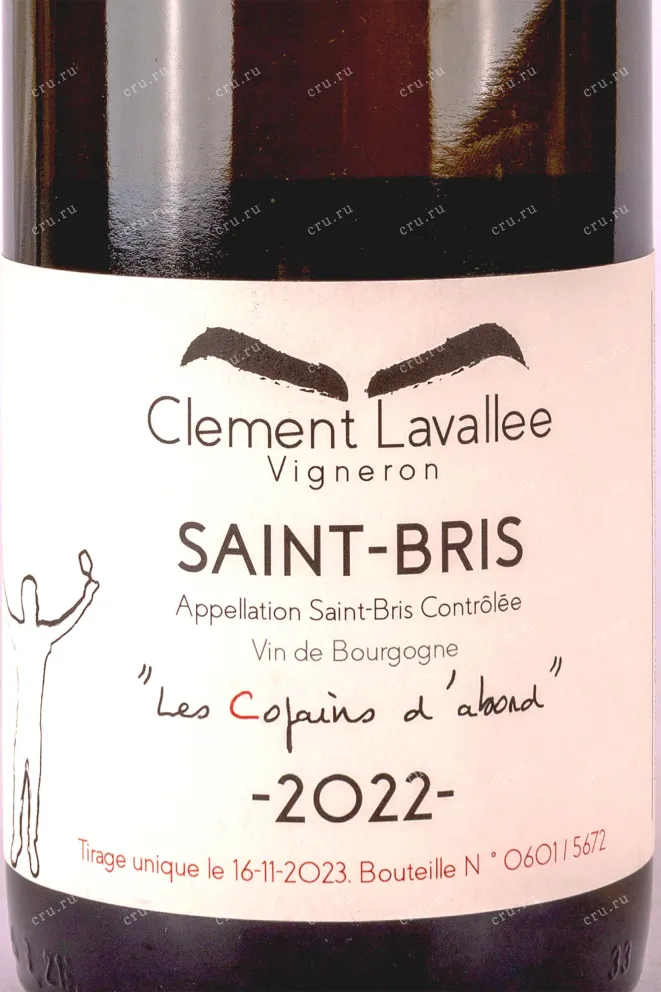 Этикетка Clement Lavallee Les Copains d abord Saint-Bris 2022 0.75 л