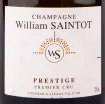 Этикетка игристого вина William Saintot Prestige Premier Cru 0.75 л