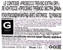 Контрэтикетка игристого вина Le Contesse Prosecco Extra Dry Treviso DOC 2020 1.5