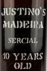 Этикетка мадейры Justinos Sercial Dry 10 years 0,75