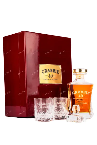 Виски Crabbie 40 Years Old, gift set with 2 shots  0.7 л