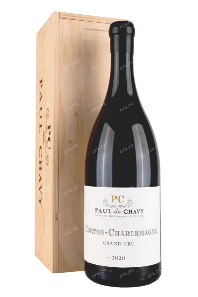 Вино Paul Chavy Corton-Charlemagne Grand Cru wooden box 2020 1.5 л