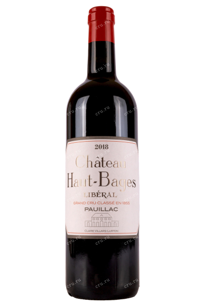 Вино Chateau Haut-Bages Liberal Grand Cru Classe Pauillac 2018 0.75 л