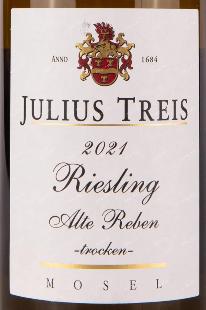 Этикетка Julius Treis Riesling Alte Reben Trocken 2021 0.75 л