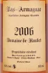 Арманьяк Domaine de Haubet 2006 0.7 л